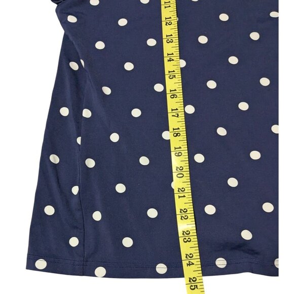 Lands End Navy Polka Dot Long Sleeve Top XL - Picture 7 of 10